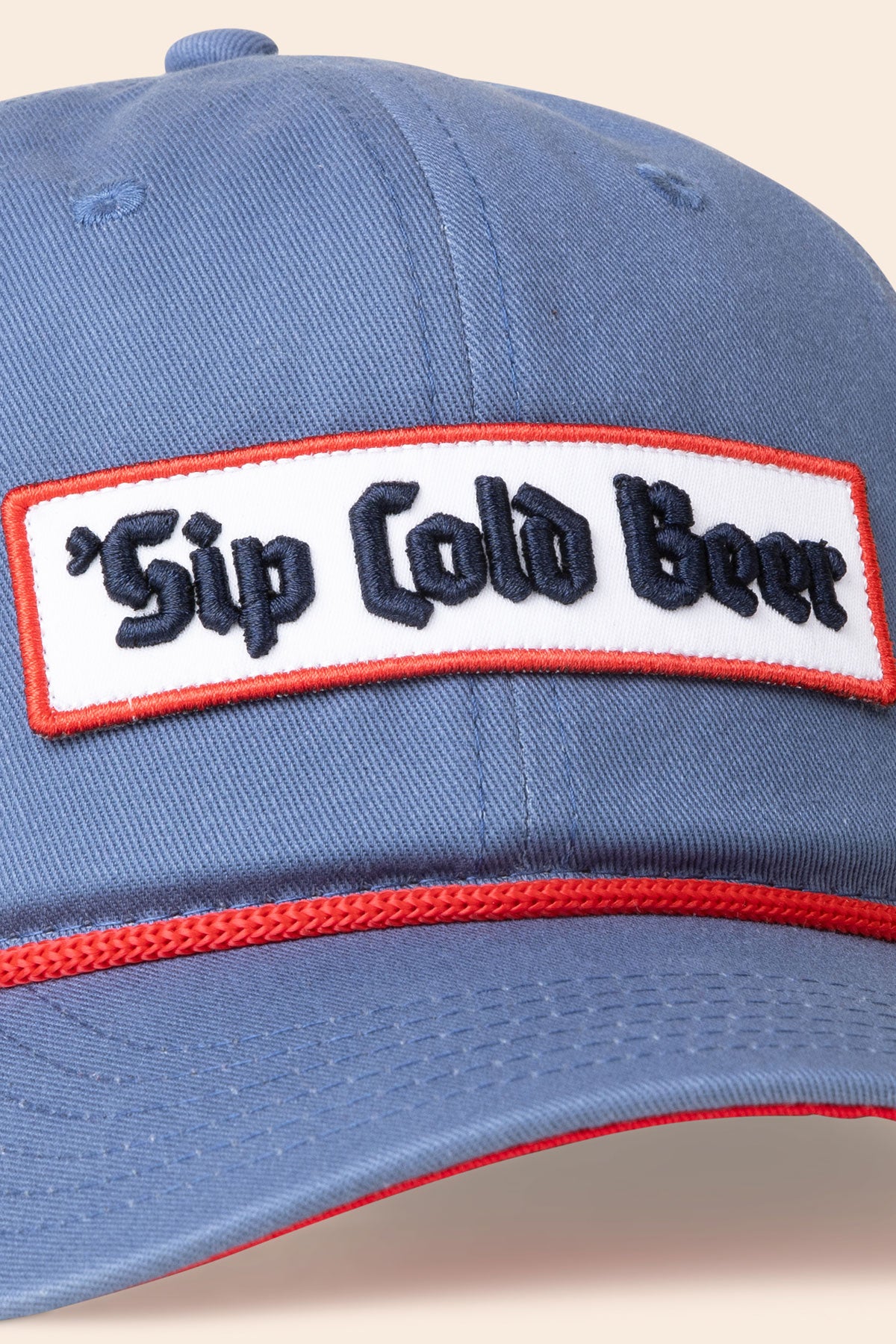 Sip Cold Beer / Cotton Twill Red Rope